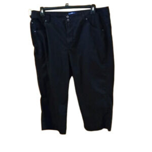 Bandolinoblu Black Cropped Pants 4-pockets Zip & Button Closure Womens Size 20W